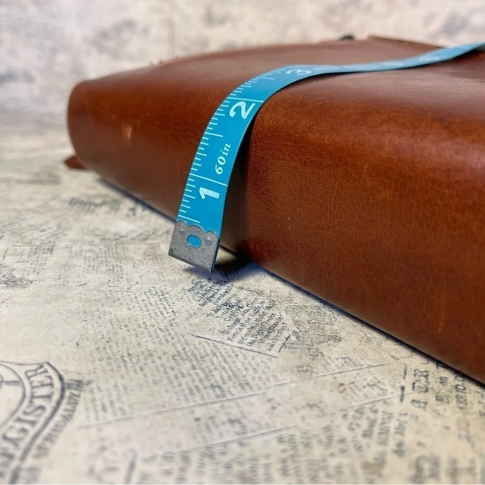 Vintage Scully Brown Leather 3-Ring Binder Planner Organizer Zip Portfolio